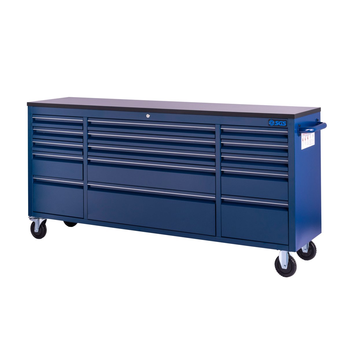 SGS 72in 15 Drawer Mobile Workbench & Heavy Duty Tool Chest | Blue